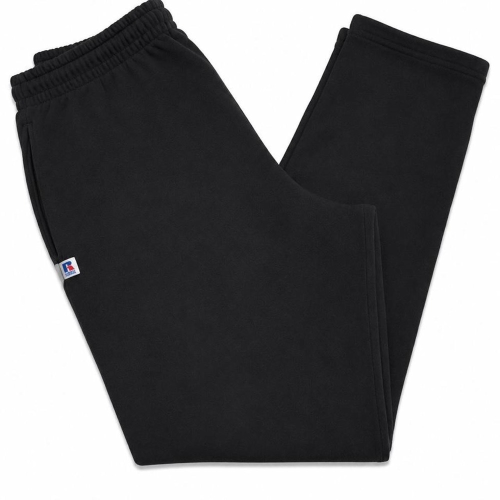 Russell Athletic Mens Fleece Sweatpants Black Elastic Waist Joggers Size Medium